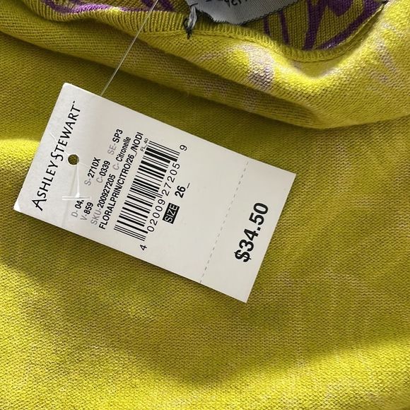 Ashley Stewart Sweater Cardigan Size 26 Citronelle NWT Half Zipper Rayon - Picture 9 of 9